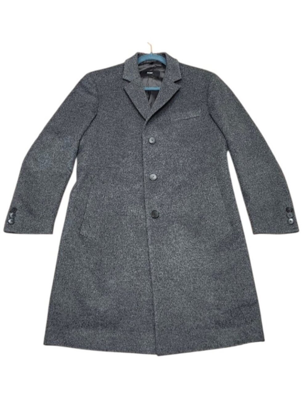 Hugo Boss Cashmere Wool Coat Mens 38R Gray Slim Fit Overcoat Luxury - Picture 4 of 15